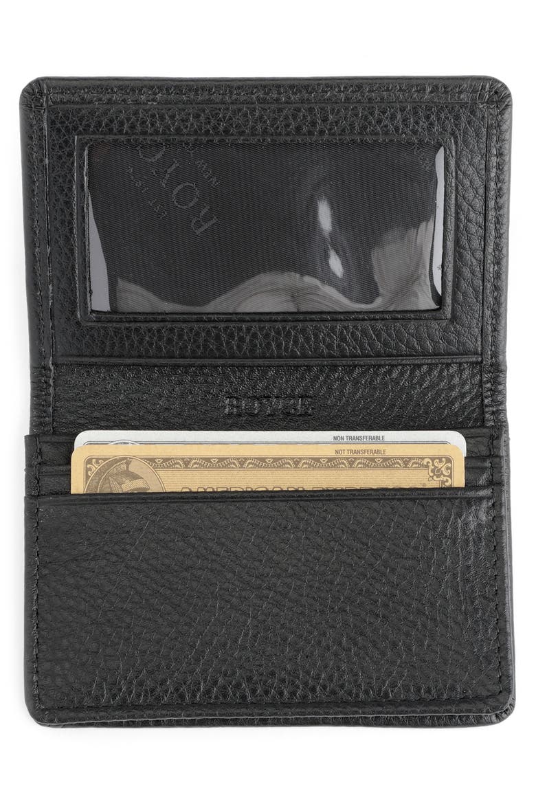 Personalized Leather Card Case, Alternate, color, BLACK- DEBOSS