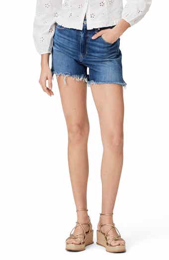 PAIGE Dani Frayed High Waist Denim Shorts