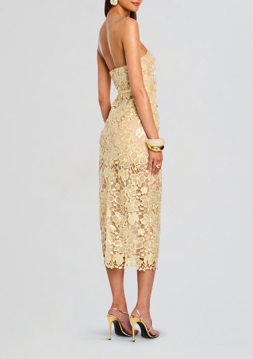 Retroféte Rowen Sequined Lace Midi Dress In Yuzu
