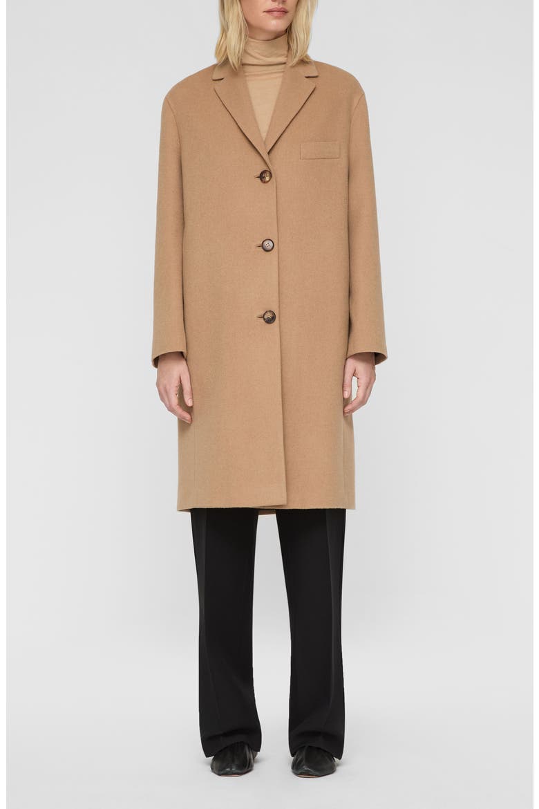Camel Hair Three Button Coat, Main, color, CAMEL