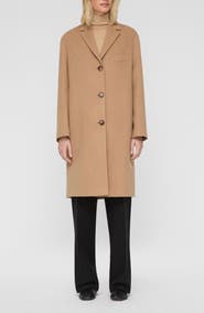 Lafayette 148 New York Camel Hair Three Button Coat