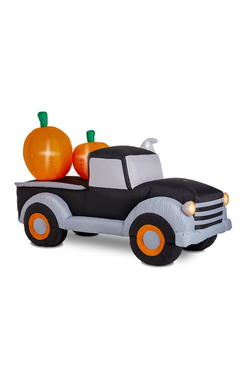 8FT Lighted Inflatable Truck with Jack-O-Lantern Pumpkins Decor, Alternate, color, Black