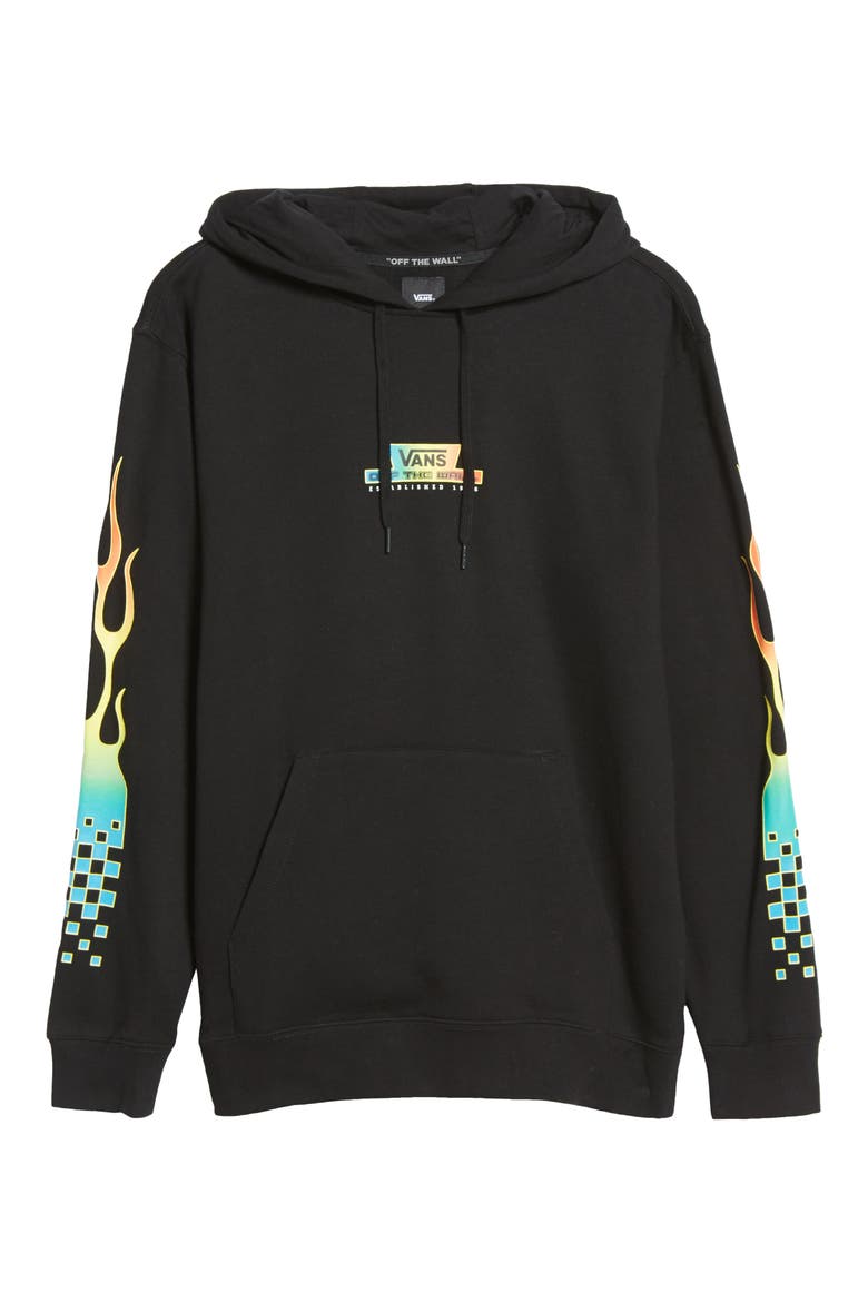 Men's Glow Flame Hoodie, Alternate, color, BLACK