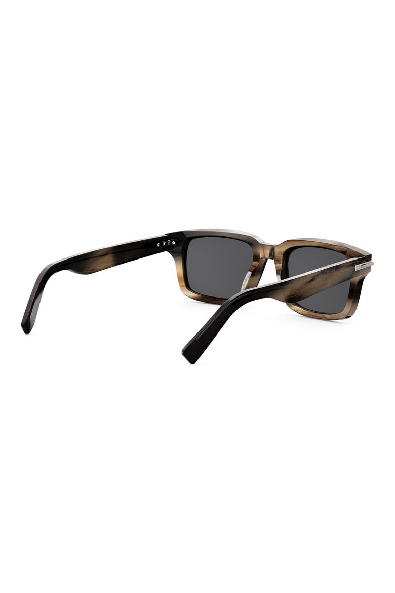 'DiorBlacksuit S16I 52mm Rectangular Sunglasses, Alternate, color, BROWN HORN / SMOKE