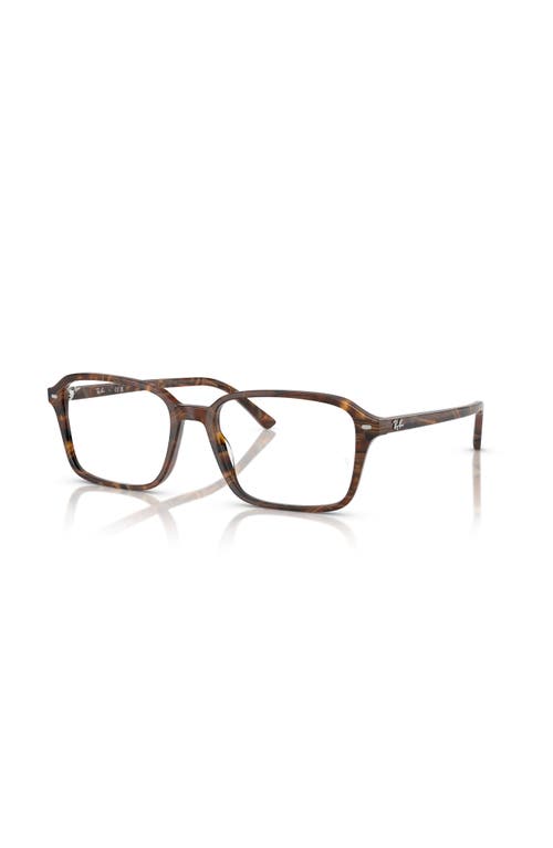 Ray Ban Ray-ban 54mm Square Optical Glasses In Brown