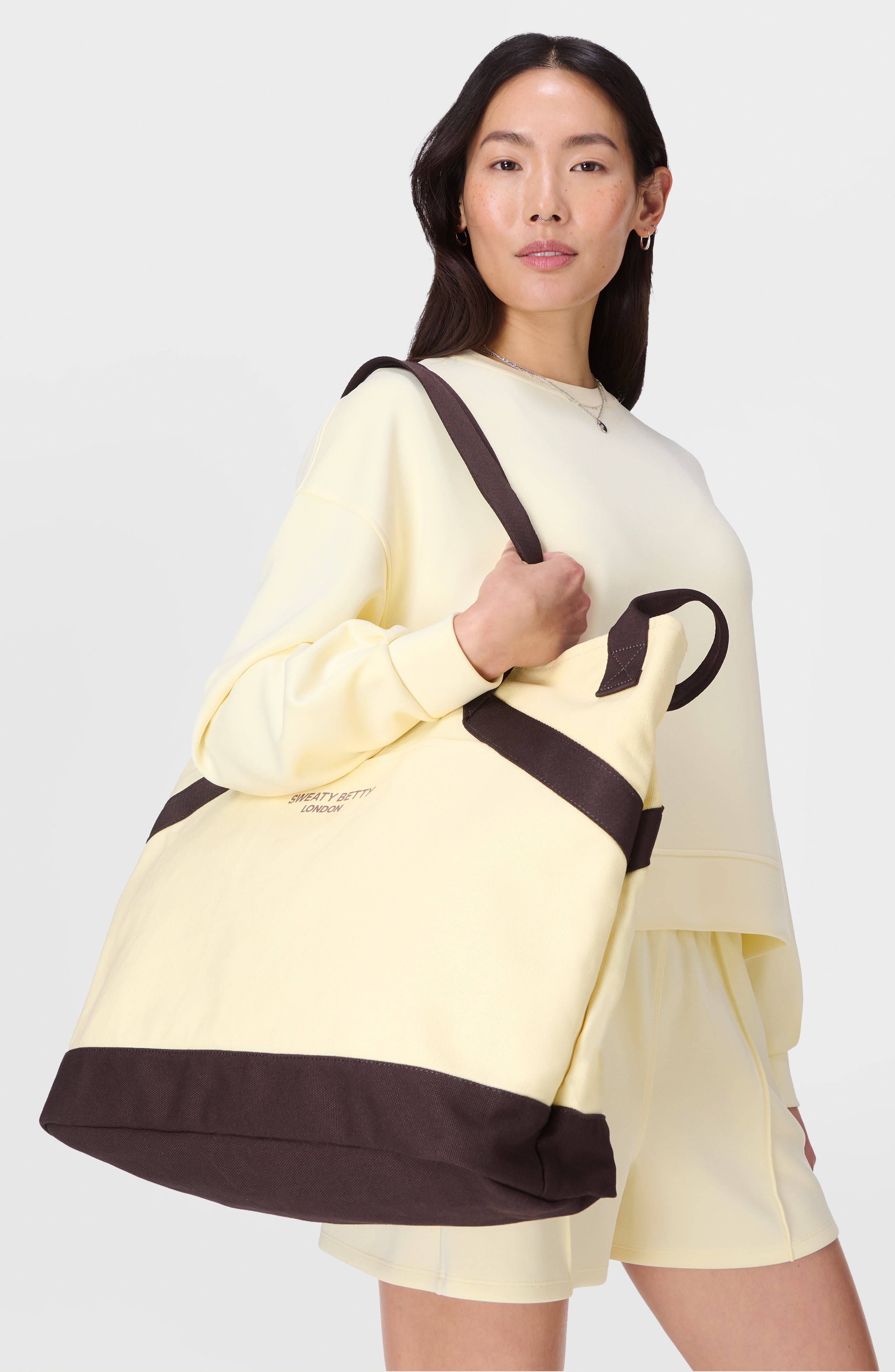 Sweaty Betty London Cotton Canvas Tote, Alternate, color, Buttercream Yellow