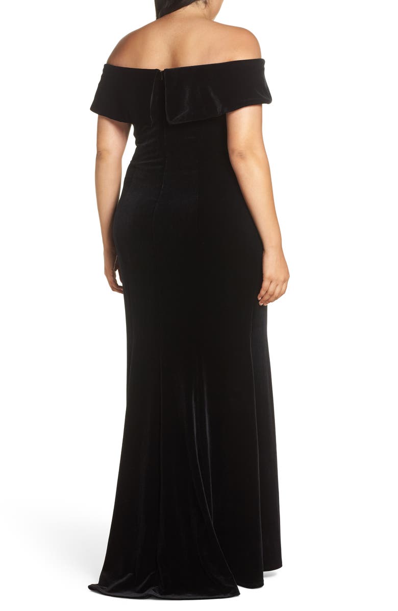 Xscape Evenings Xscape Off the Shoulder Velvet Gown, Alternate, color, 