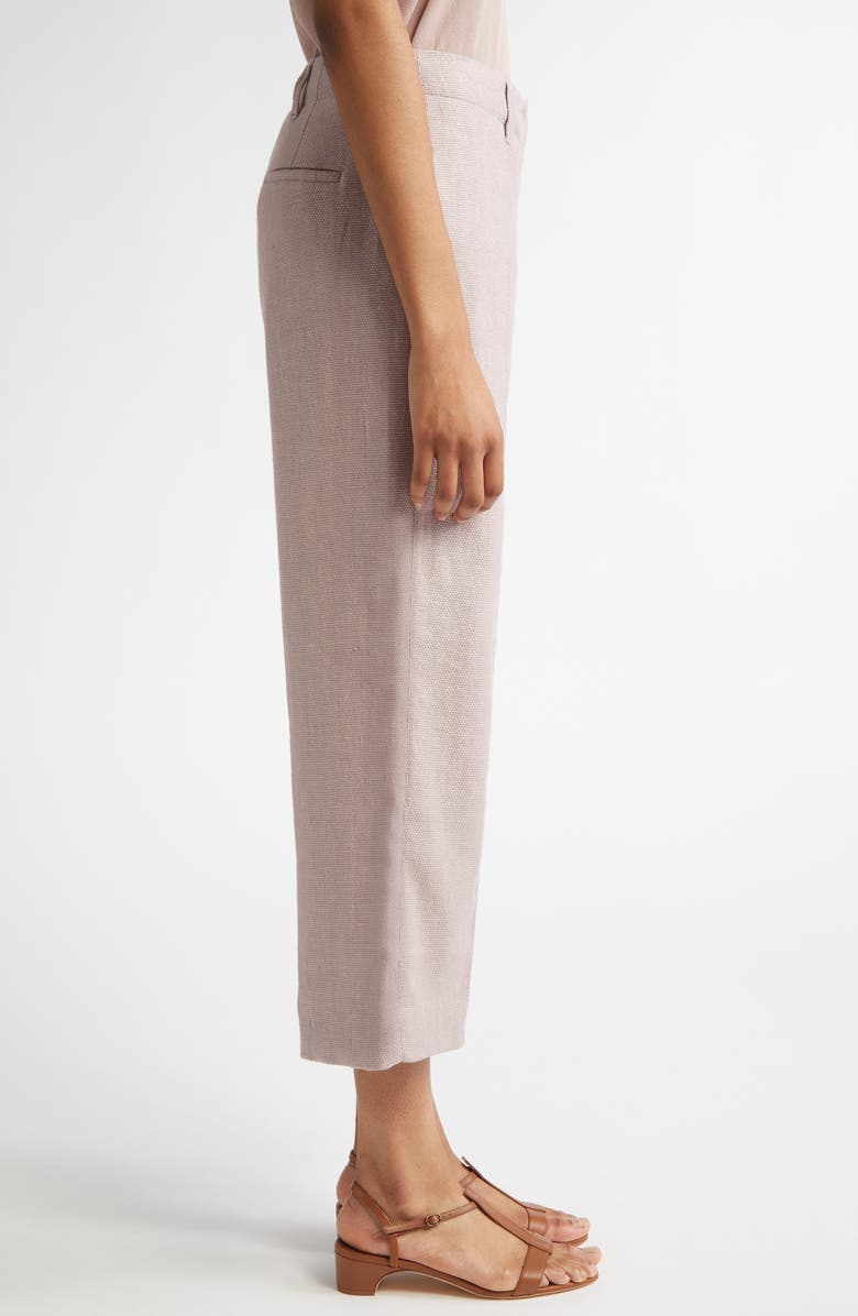Max Mara Marco Stretch Linen & Cotton Crop Pants, Alternate, color, Pink