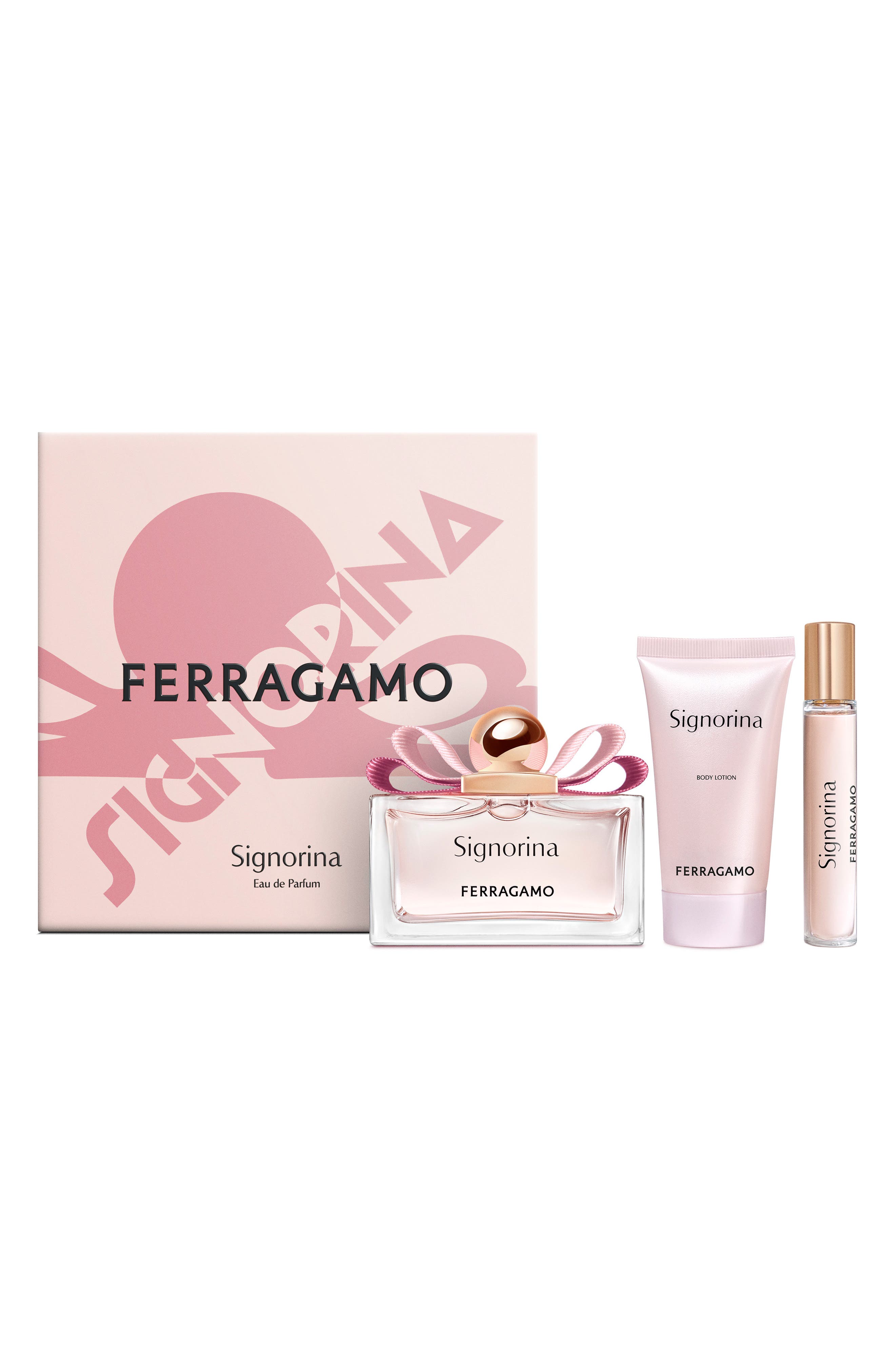 Ferragamo Signorina Eau De Parfum 3-piece Gift Set In Transparent