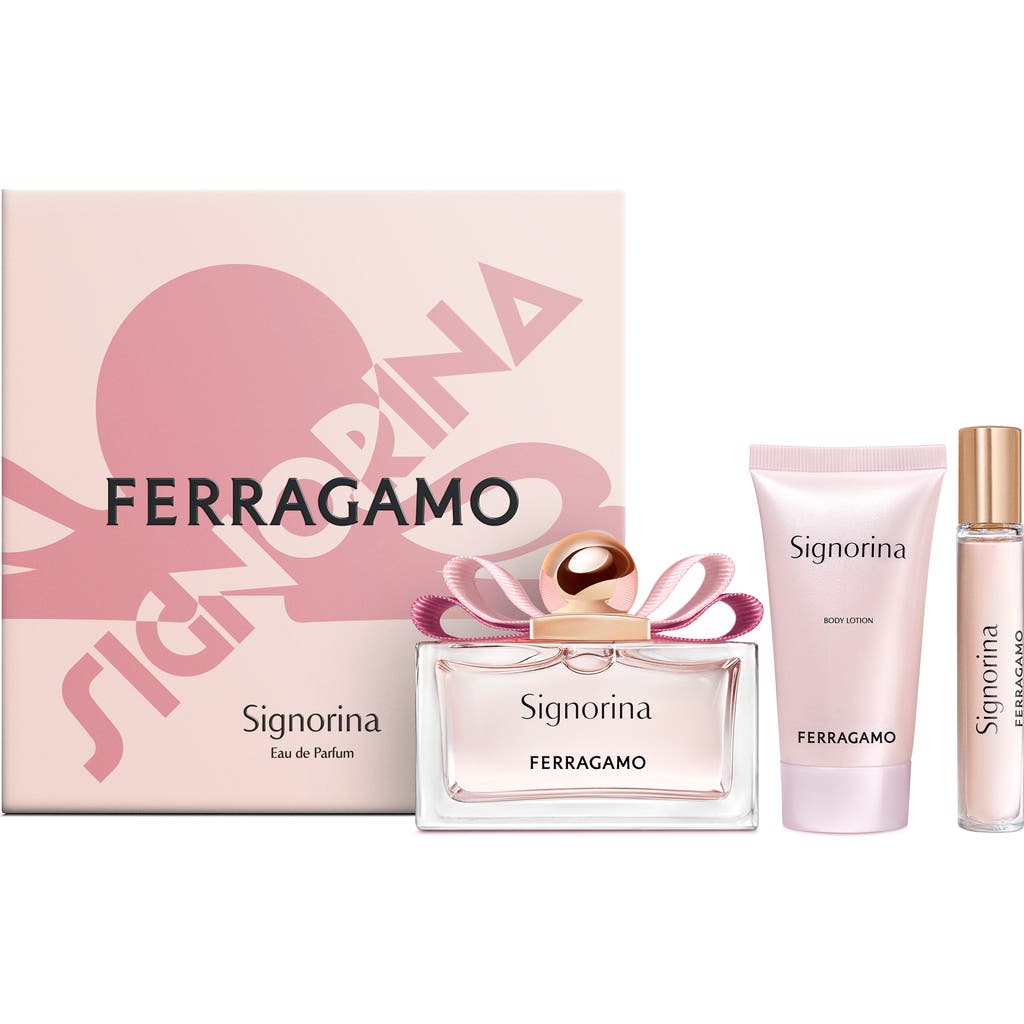 Ferragamo Signorina Eau De Parfum 3-piece Gift Set In Transparent