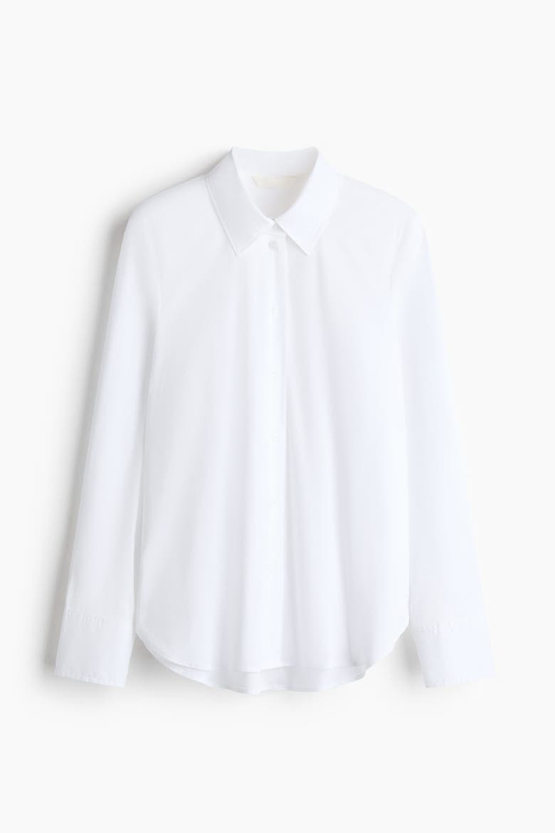 Cotton-Blend Shirt, Alternate, color, White