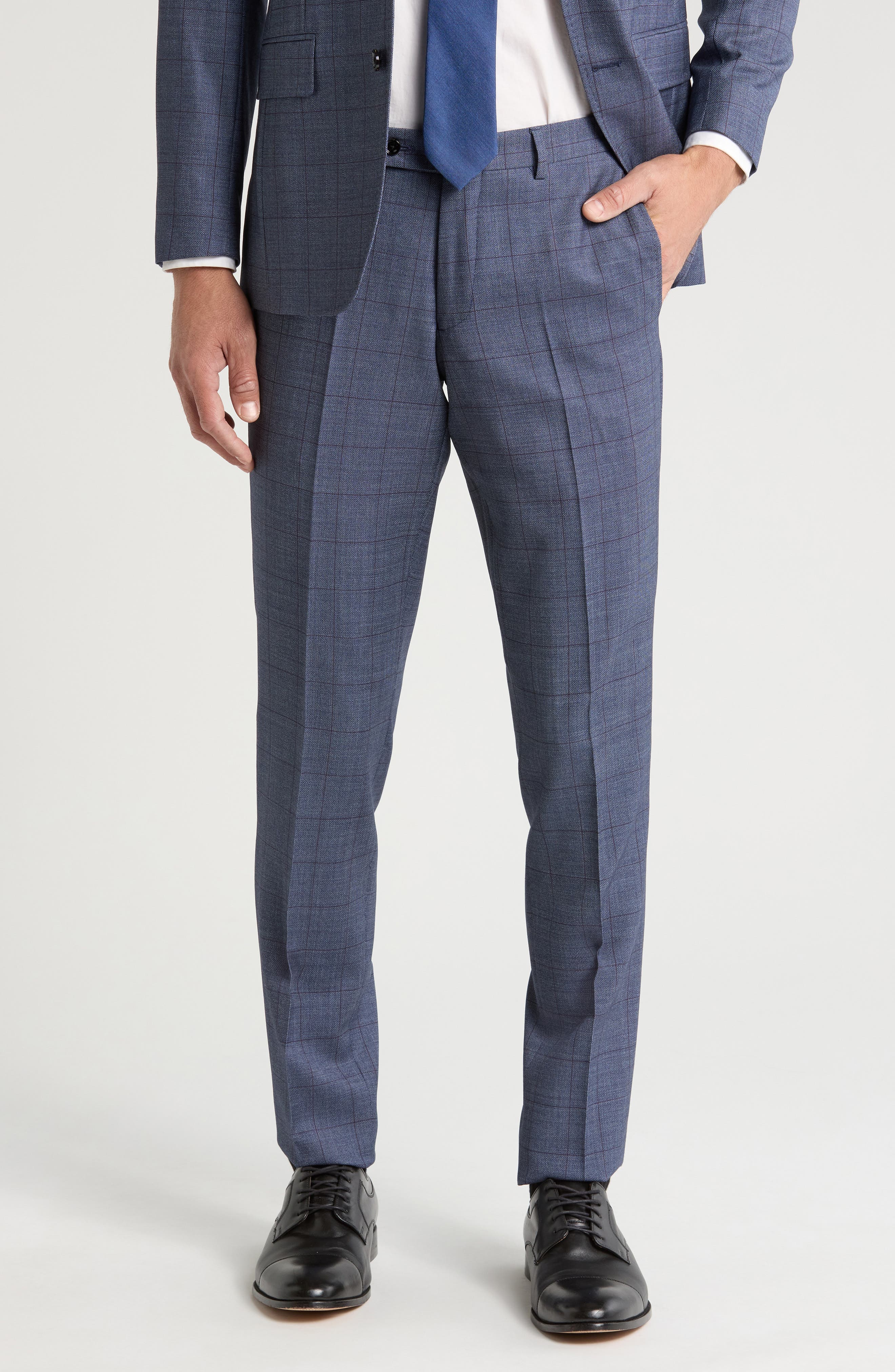 Ted Baker London Jefferson Slim Fit Flat Front Wool Dress Pants