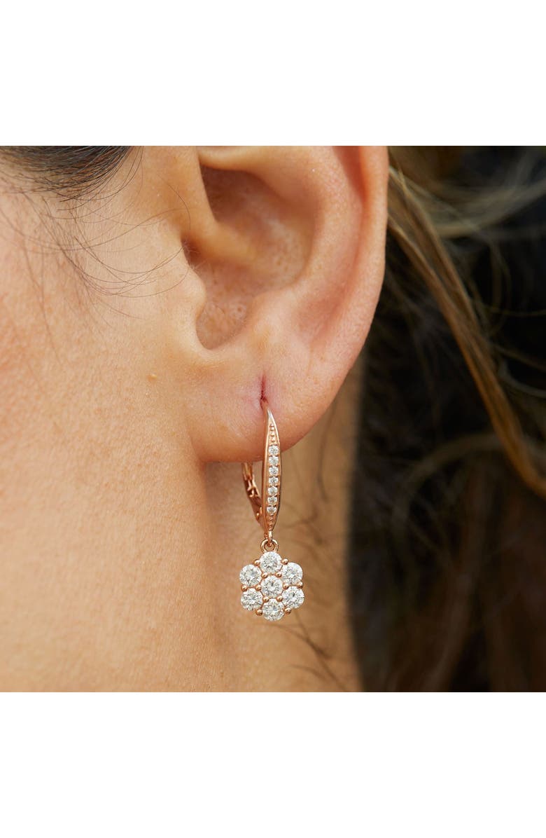 SAVVY CIE JEWELS 18K Rose Gold Vermeil Sterling Silver CZ Drop Earrings, Alternate, color, 