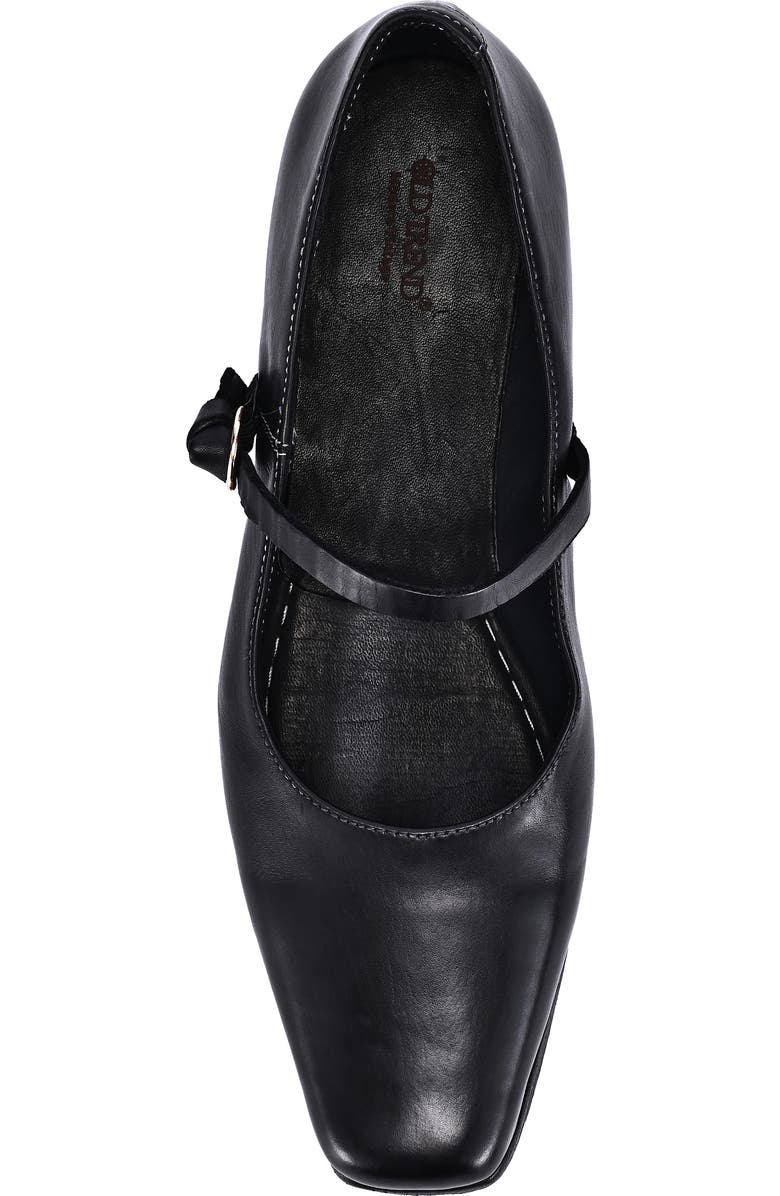 OLD TREND Classic Genuine Leather Polished Vintage Mary Jane Flat, Alternate, color, Black