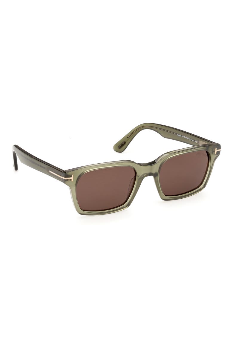 Hayden-02 56mm Square Sunglasses, Alternate, color, KHAKI GREEN ROSE GOLD/ BROWN