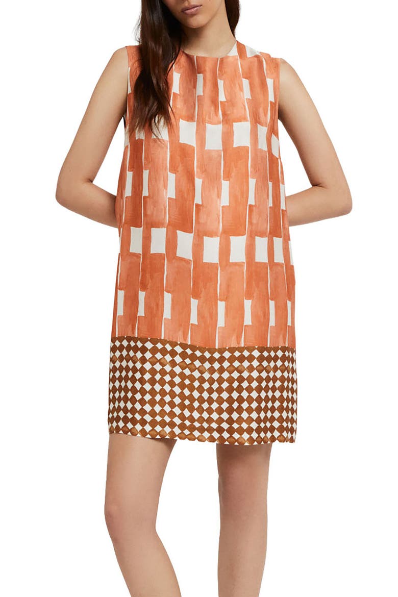 Viscose Short Dress, Main, color, Peach