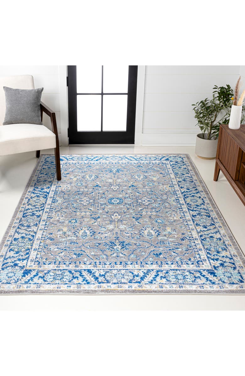 JONATHAN Y Modern Persian Boho Vintage Area Rug, Alternate, color, Gray/Navy
