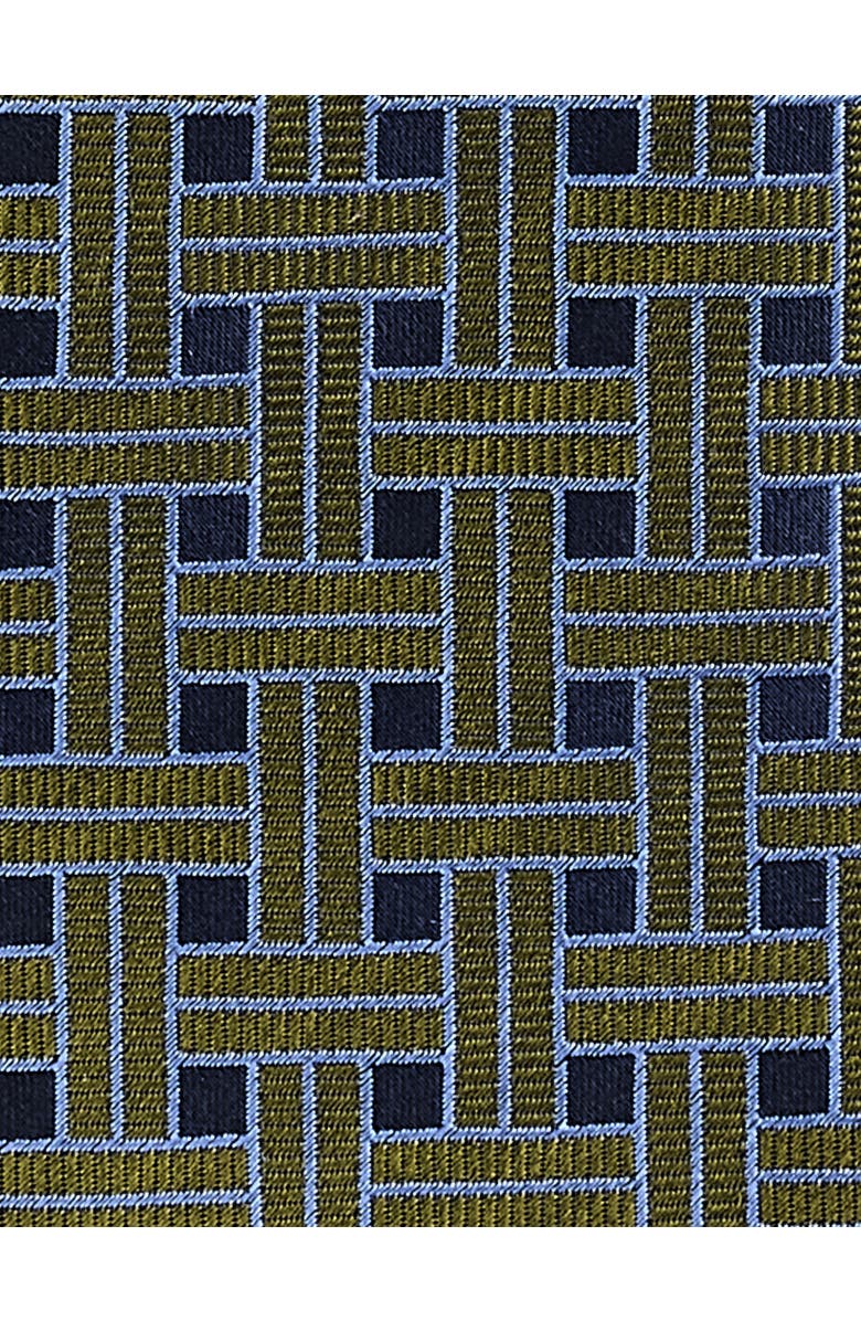 Oak Hill Premium by DXL Big & Tall Patterned Link Silk Tie, Alternate, color, Olive