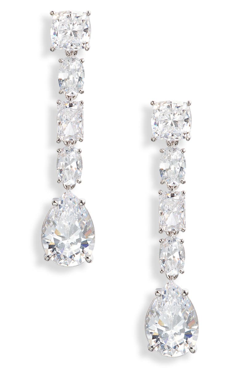 Nadri Shine On Cubic Zirconia Drop Earrings, Main, color,
