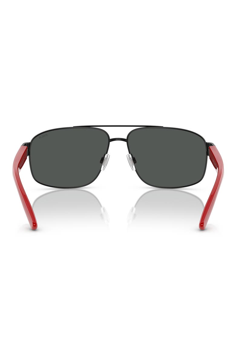 62mm Oversize Pilot Sunglasses, Alternate, color, SEMI SHINY BLACK / DARK GREY