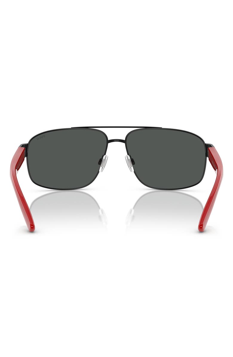 Polo Ralph Lauren 62mm Oversize Pilot Sunglasses, Alternate, color, Semi Shiny Black / Dark Grey