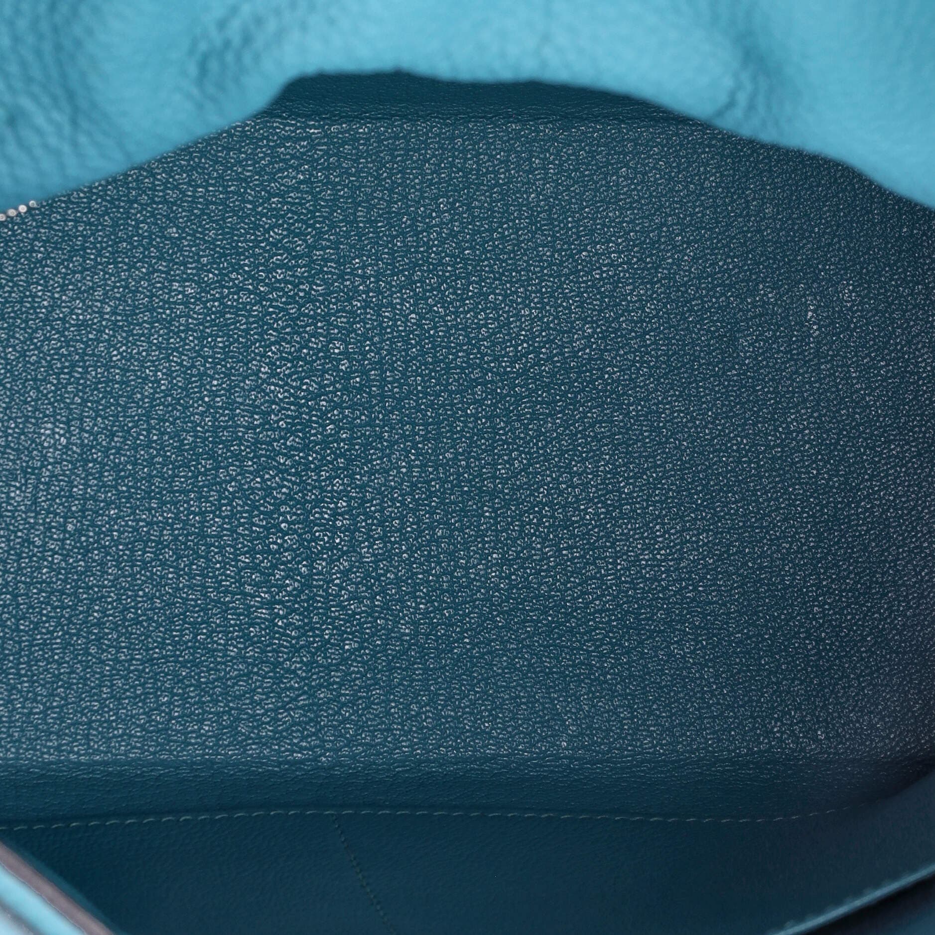 Pre-Owned Hermes Kelly Handbag Blue Togo with Palladium Hardware 28, Alternate, color, 