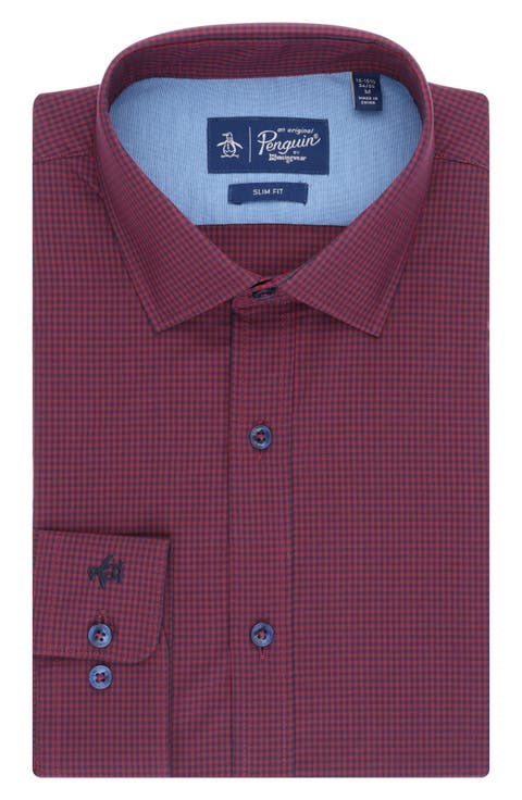 Brighton Gingham Check Slim Fit Dress Shirt (Regular & Tall)