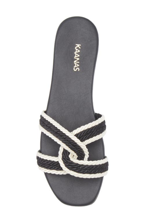 Kaanas Olas Slide Sandal In Black/white