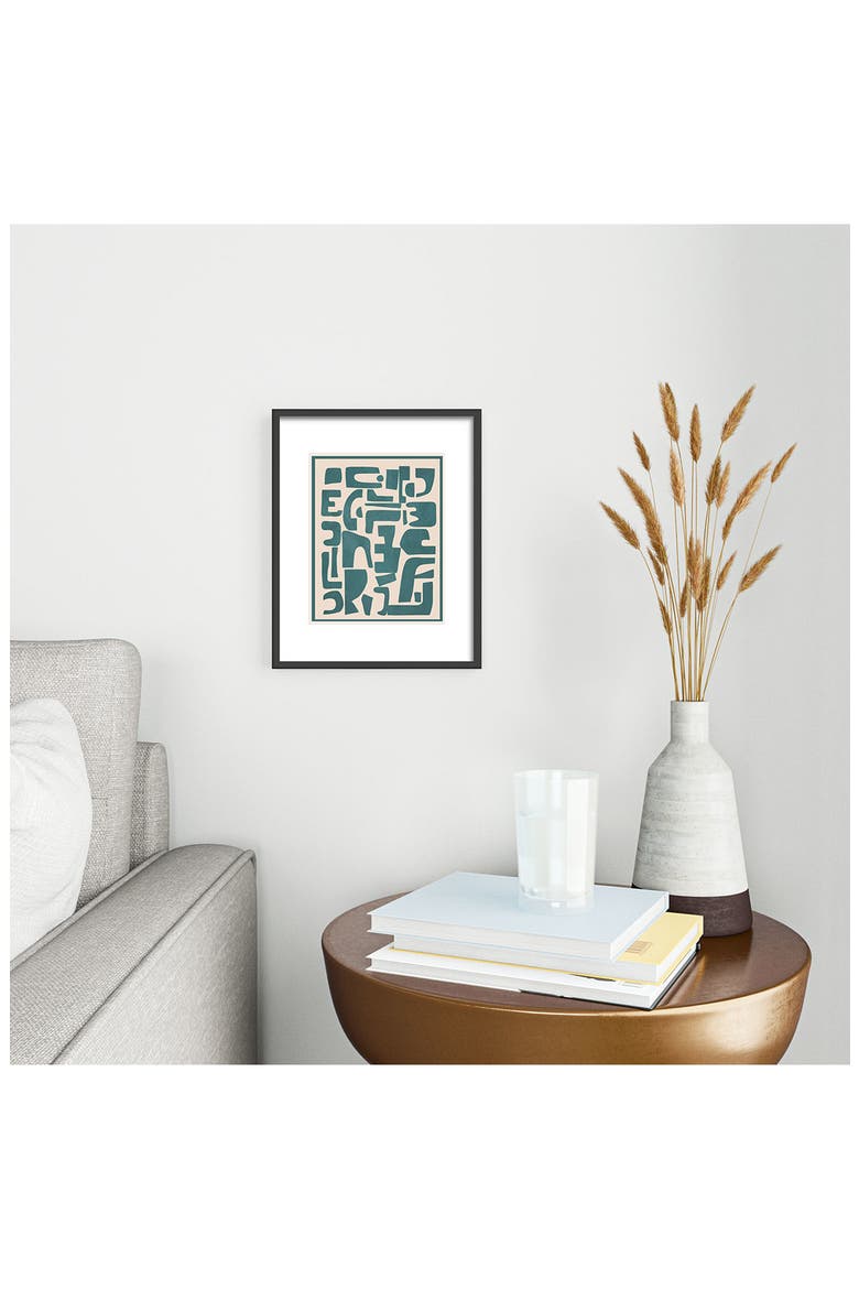 Contemporary Framed Wall Art, Alternate, color, TEAL/ BEIGE