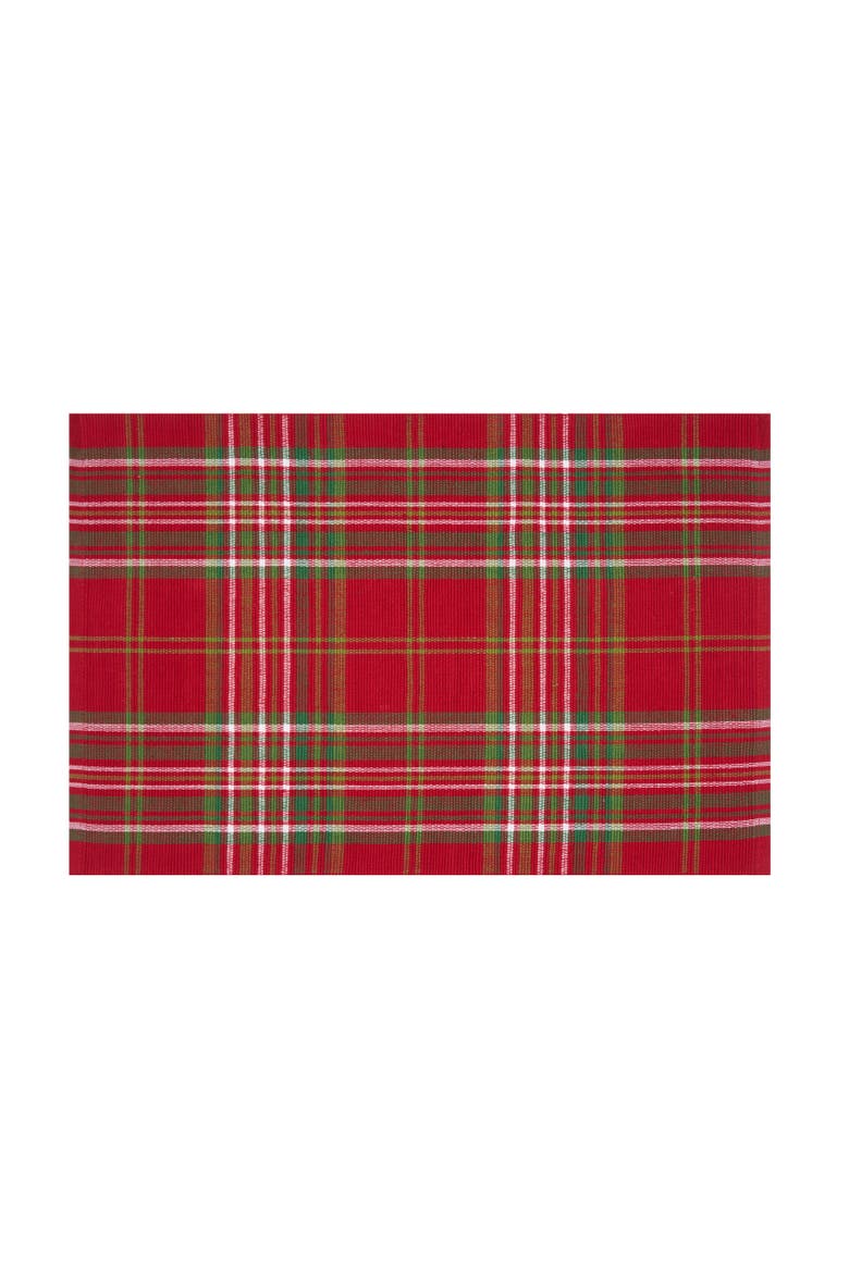 Jonah Plaid Placemats Set of 6, 13" x 19", Alternate, color, Red