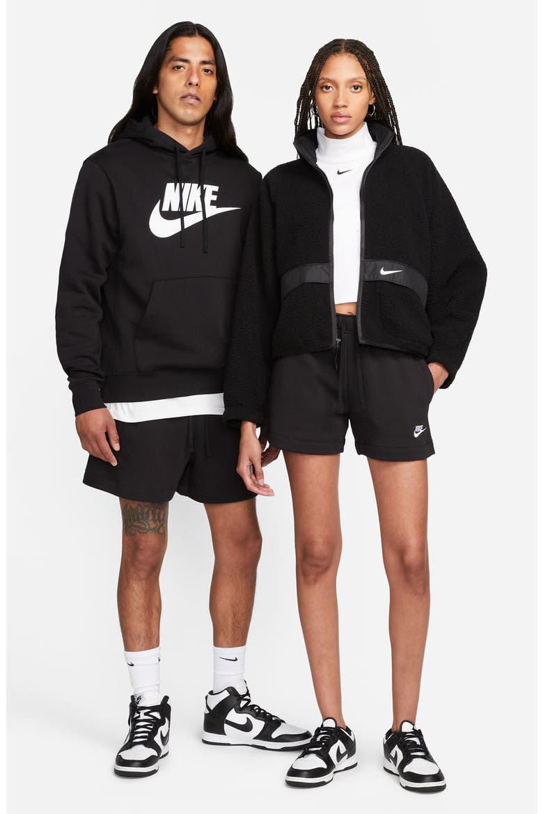 Club Fleece Shorts, Alternate, color, 010 BLACK/WHITE