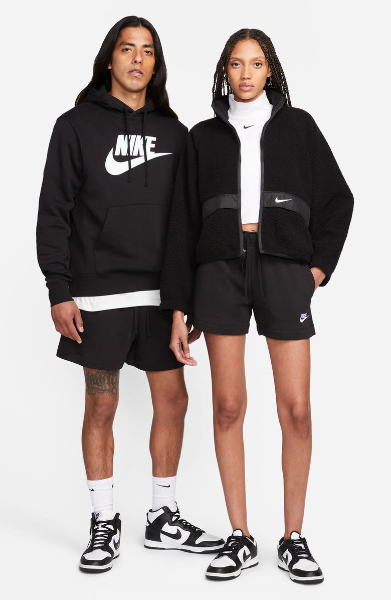Nike Club Fleece Shorts, Alternate, color, 010 Black/White