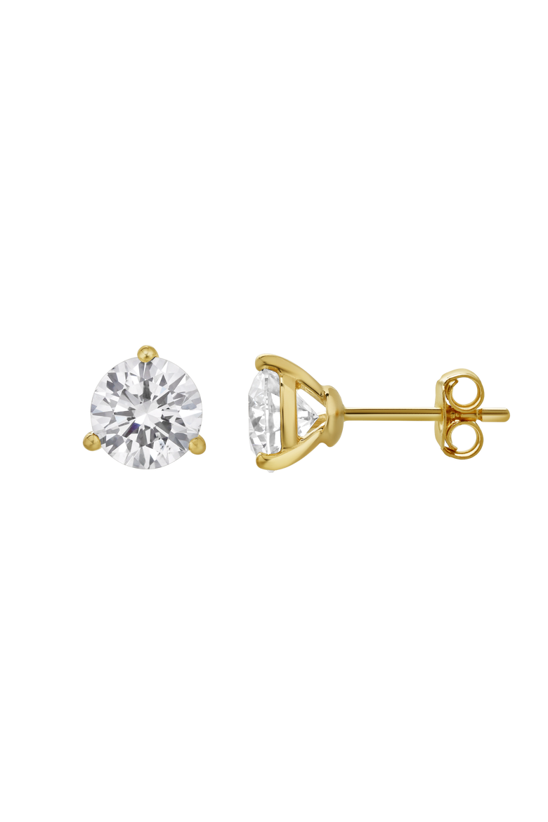 Ellipse 2.14 Ct TW Lab Grown Round Diamond Studs Martini 14K Yellow Gold Earrings, Main, color, 14K Yellow Gold