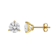 LuvMyJewelry Ellipse 2.14 Ct TW Lab Grown Round Diamond Studs Martini 14K Yellow Gold Earrings