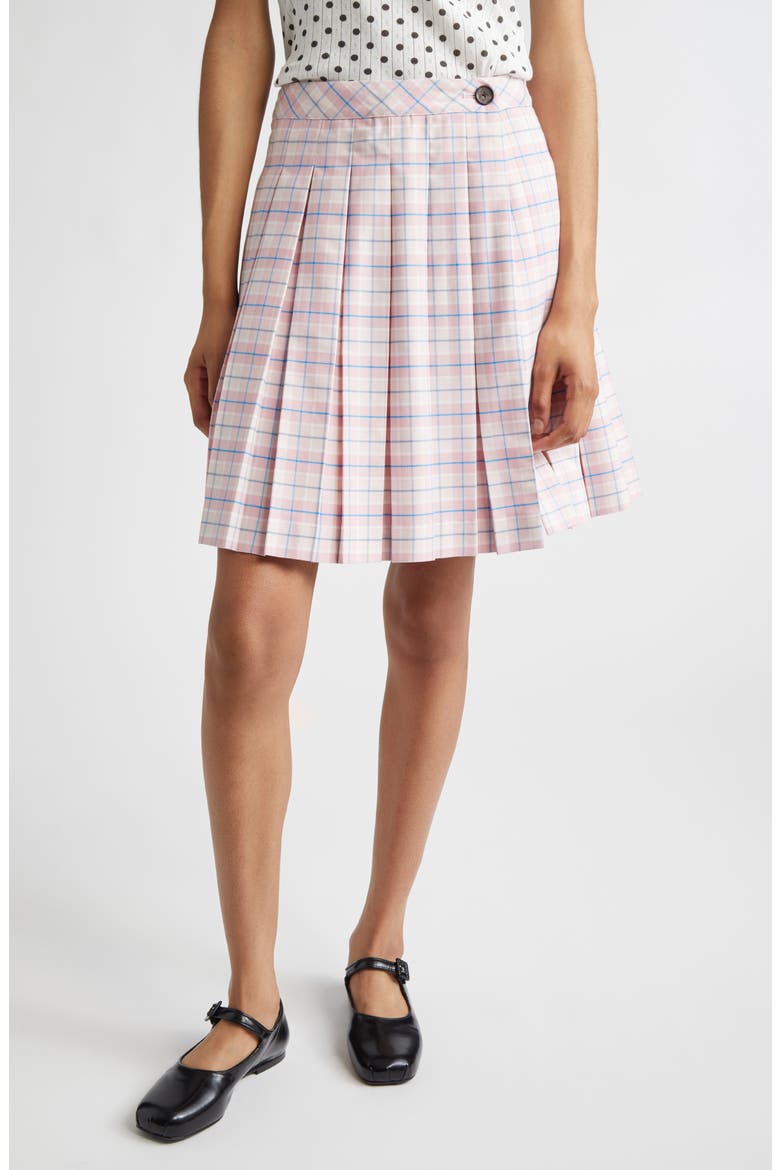 Astra Plaid Pleated Skort, Main, color, PINK MULTI