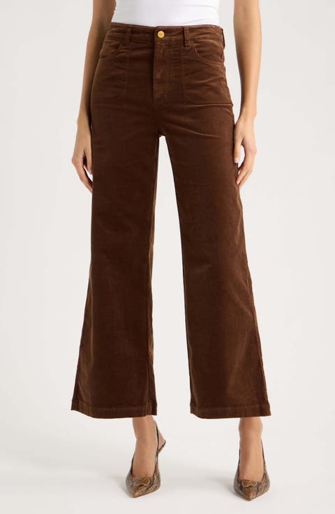 Anessa Corduroy High Waist Ankle Wide Leg Jeans