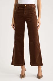 PAIGE Anessa Corduroy High Waist Ankle Wide Leg Jeans