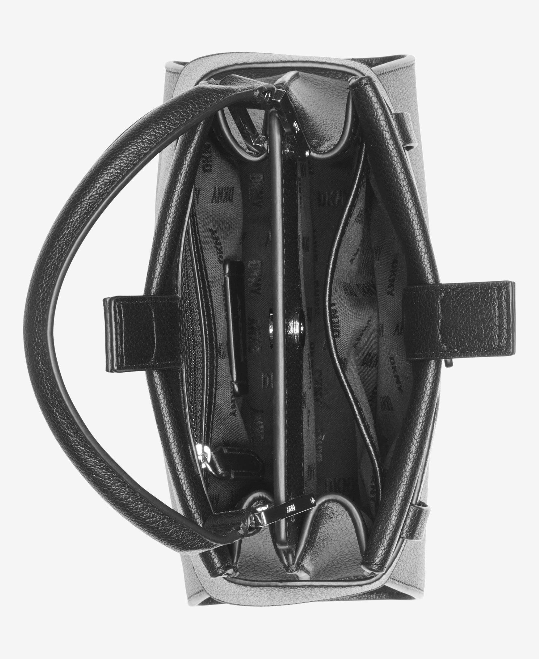 DKNY Bleeker Small Satchel, Alternate, color, Black/Silver