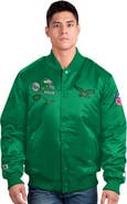 STARTER Men's Starter Kelly Green Philadelphia Eagles Exclusive Satin Full-Snap Varsity Jacket