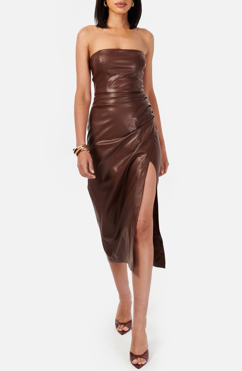 CAMI NYC Andres Faux Leather Midi Dress, Main, color, 