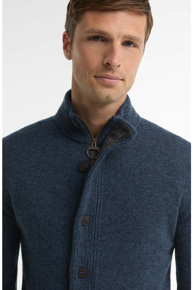 Elbow Patch Wool Cardigan, Alternate, color, DARK INDIGO