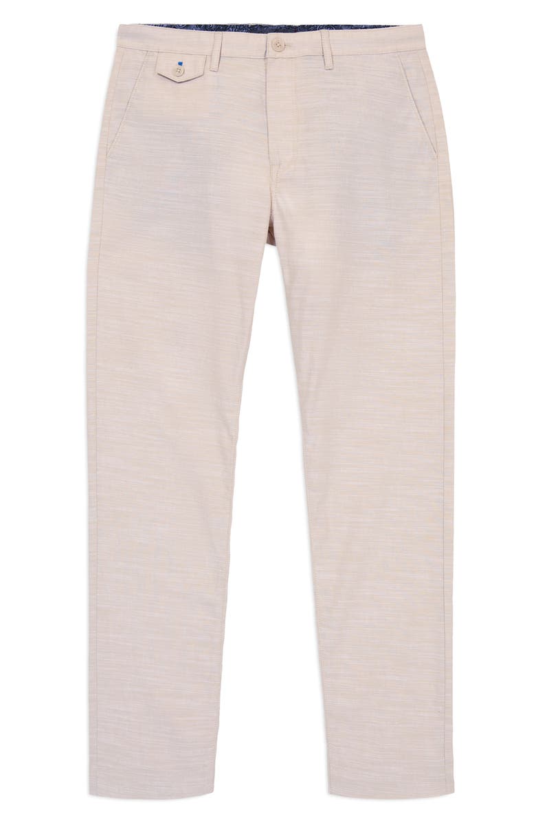 Robert Graham Dixton Straight Leg Cotton & Linen Pants, Alternate, color, Sand
