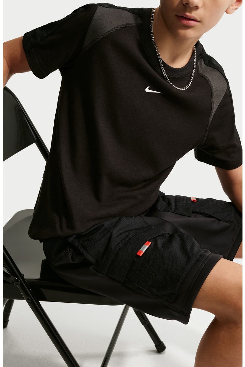 Kids' Utility Shorts, Alternate, color, BLACK/ BLACK/ TURF ORANGE