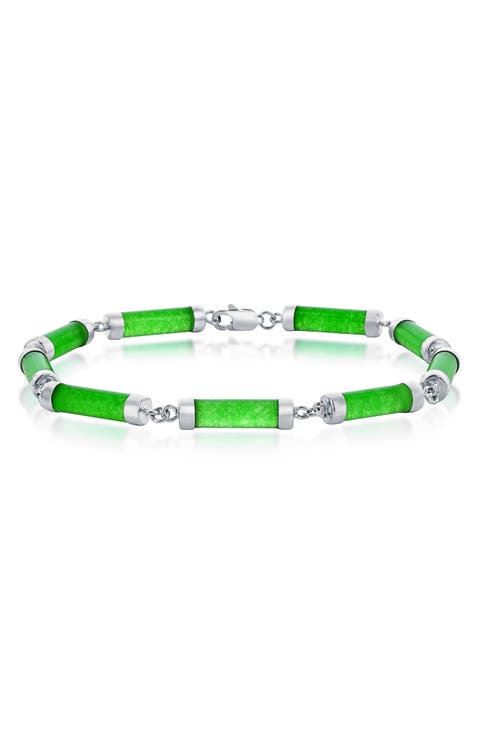 Jade Cylinder Link Bracelet