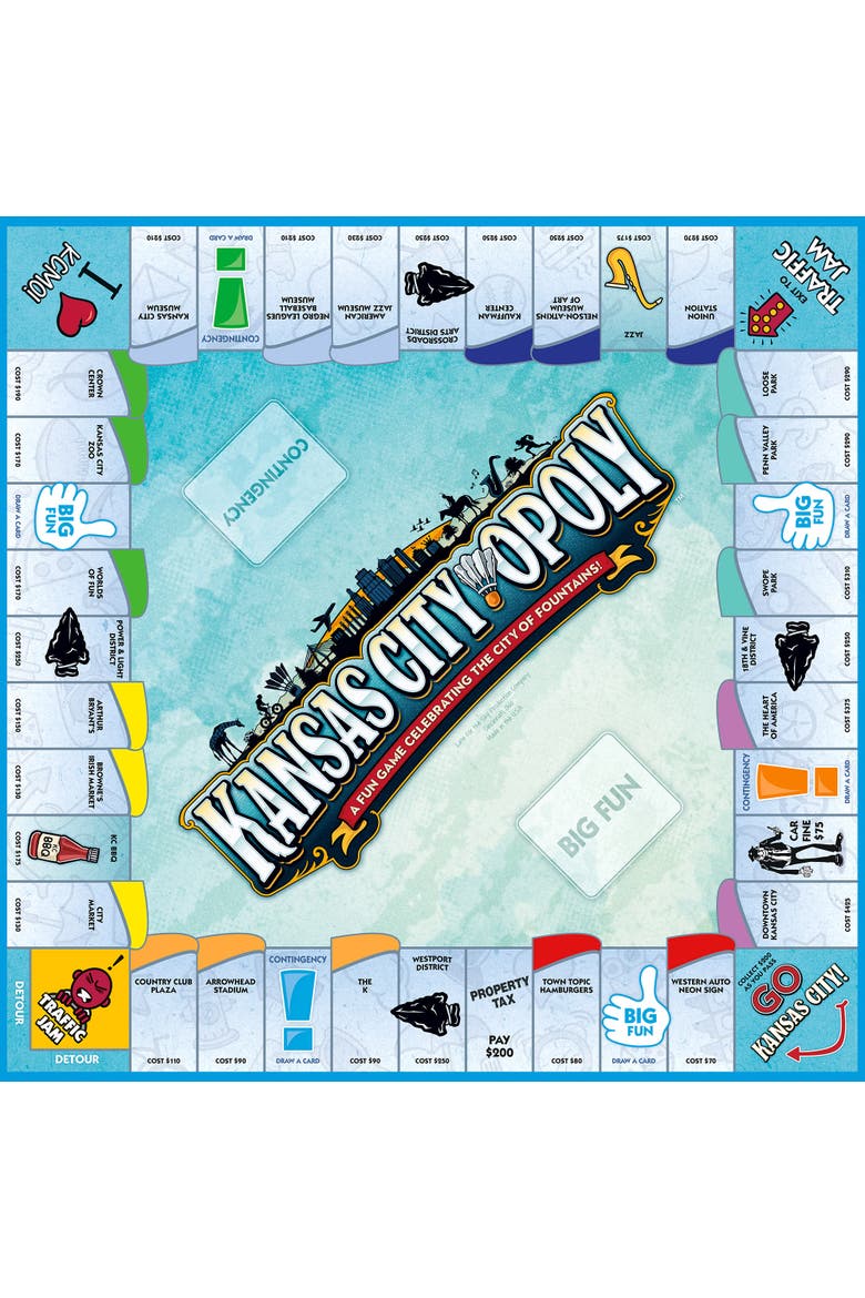 Kansas Cityopoly Family Board Game, Ages 8+, Alternate, color, Multicolored