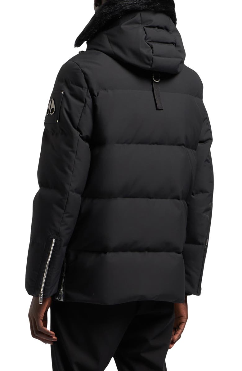 Moose Knuckles Cloud 3Q Water Repellent Down Puffer Jacket with Removable Hood, Alternate, color, Black W/ Black Sh