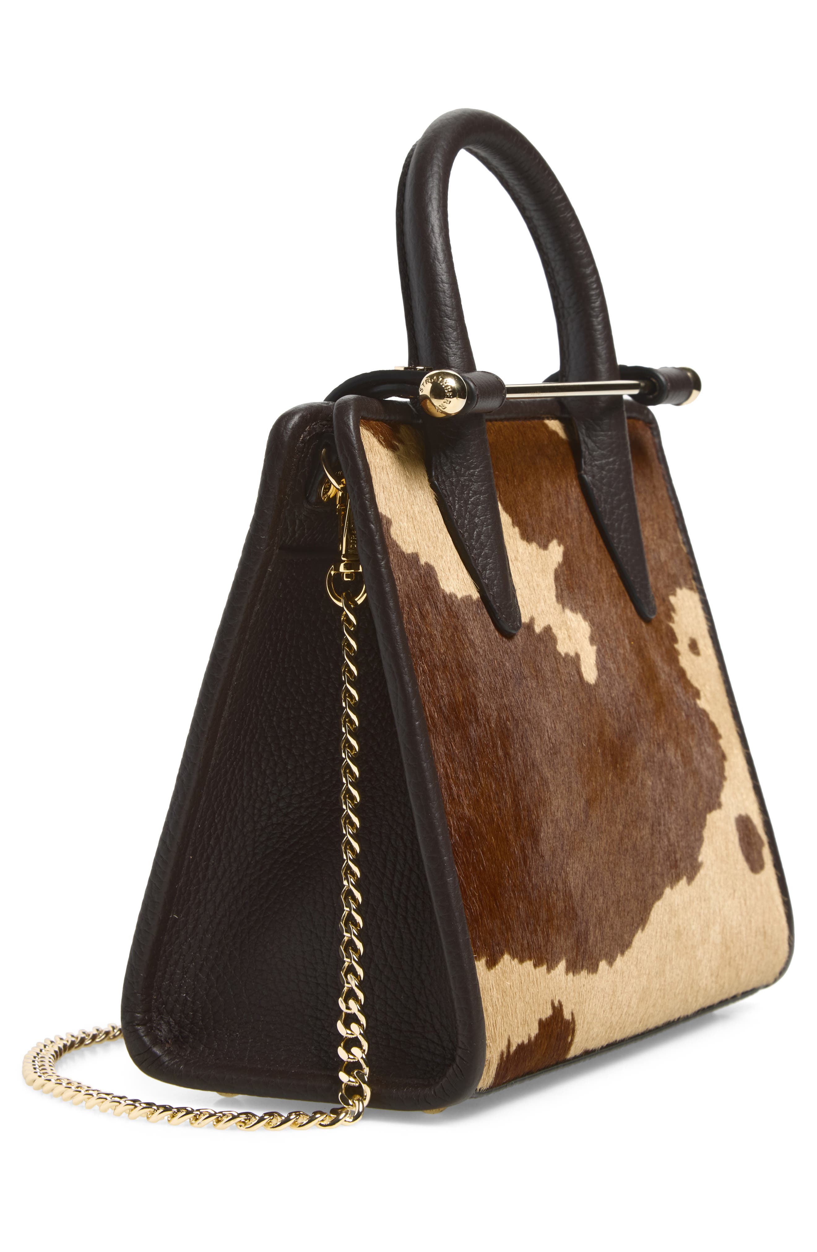 Mini Genuine Calf Hair Tote, Alternate, color, PRINTED SPOT