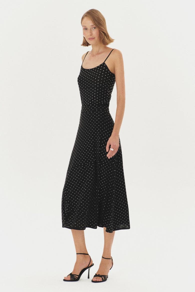 Stone Knit Midi Skirt, Alternate, color, BLACK