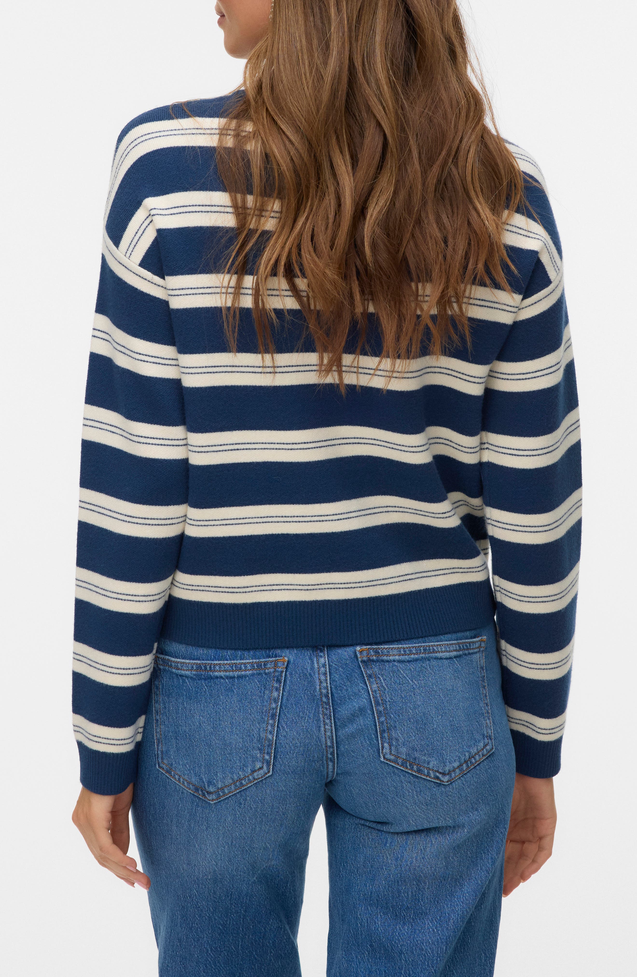 Stripe Button Front Crop Cardigan - image 3