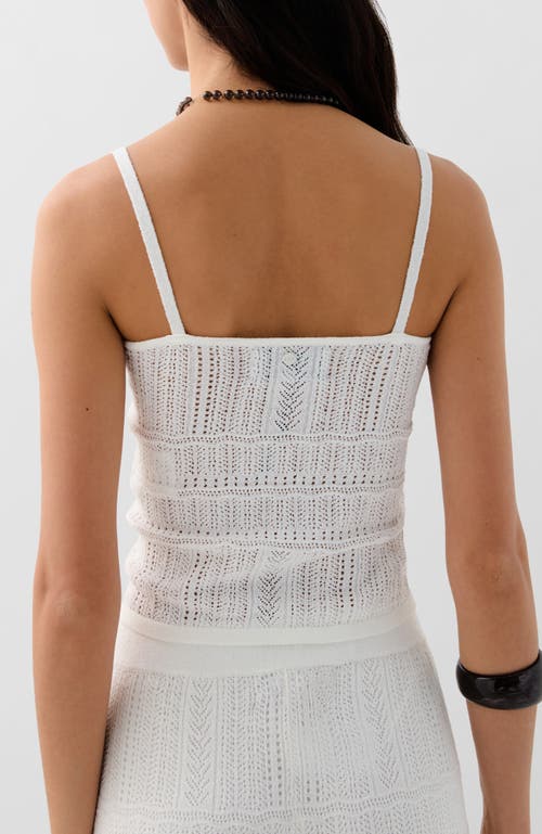 Scalpers Pointelle White Top In White
